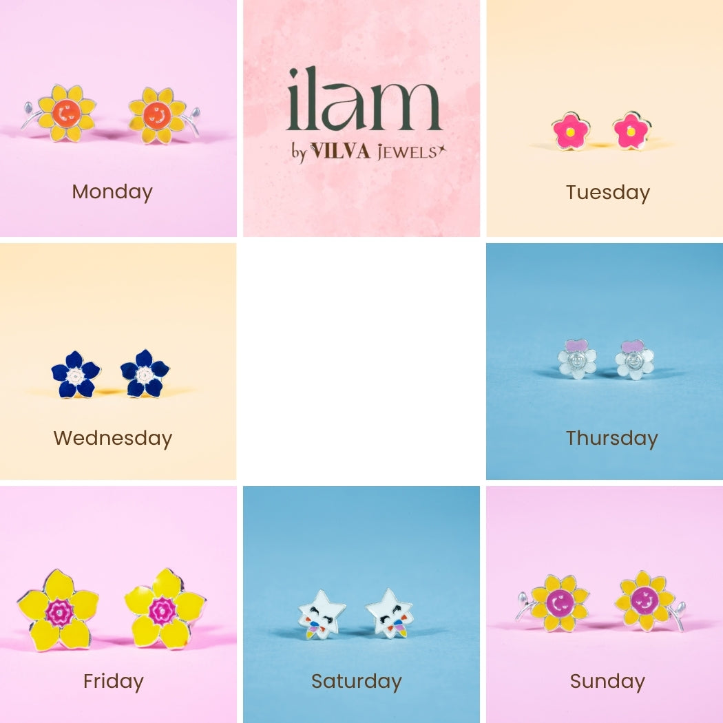 Flower combo studs